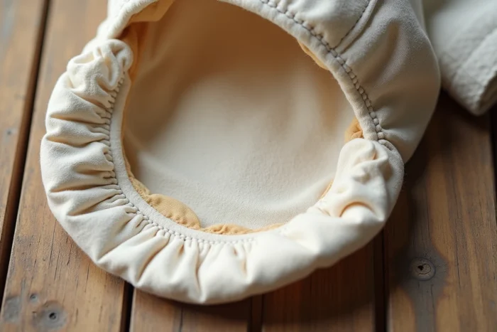 Intérieur d'un chapeau montrant une doublure absorbante en coton naturel pour capter la transpiration et maintenir la fraîcheur